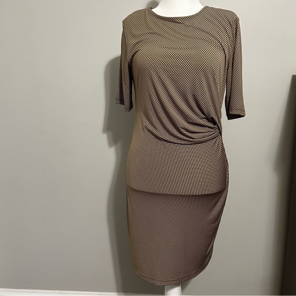 Banana Republic Tan Patterned Midi Dress New With Tags - Picture 1 of 5